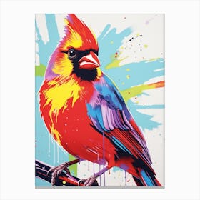Andy Warhol Style Bird Northern Cardinal 2 Canvas Print