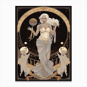 The Three Muses Black And Gold Canvas Print