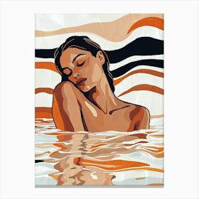 Woman In The Water, Boho Style Canvas Print