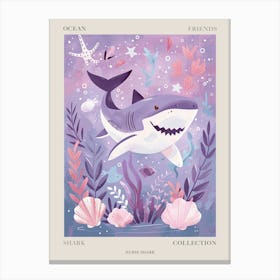 Purple Nurse Shark Illustration 1 Poster Canvas Print