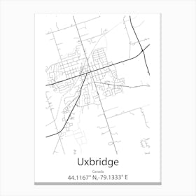 Uxbridge,Canada Minimalist Map Canvas Print