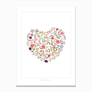 Hearts And Flowers Canvas Print