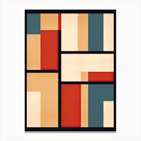 Mid Century Mosaic; Abstract Geometric Impressions Canvas Print