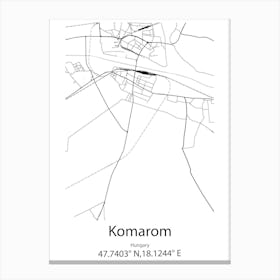 Komarom,Hungary Minimalist Map Canvas Print