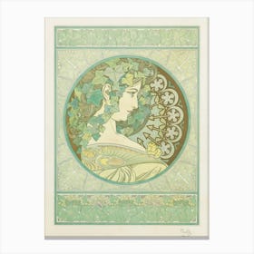 Lady In Green Canvas Print