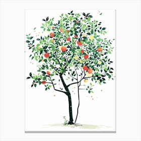 Apple Tree Pixel Illustration 4 Canvas Print