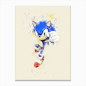 Sonic The Hedgehog watercolor Canvas Print