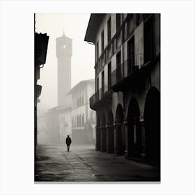 Pavia, Italy,  Black And White Analogue Photography  1 Canvas Print