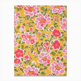 Foxglove Floral Print Retro Pattern2 Flower Canvas Print