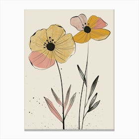 Antwerp Flower Market Boho Minimalist Style Canvas Print