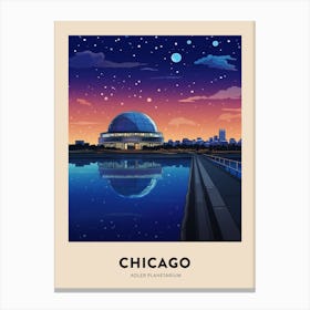 Adler Planetarium 3 Chicago Travel Poster Canvas Print