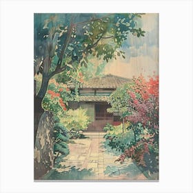 Kanazawa Japan 2 Retro Illustration Canvas Print