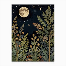 Moonlight In The Woods Style William Morris Art Print 8 1 Canvas Print