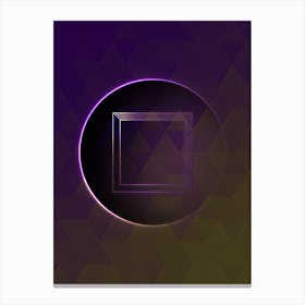 Geometric Neon Glyph on Jewel Tone Triangle Pattern 329 Canvas Print
