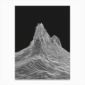 Cadair Idris Mountain Line Drawing 1 Canvas Print