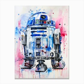 R2 D2 From Star Wars Watercolor Canvas Print