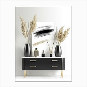 Black And Gold Abstract Painting 40 Canvas Print