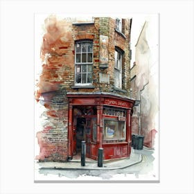 Bromley London Borough   Street Watercolour 1 Canvas Print