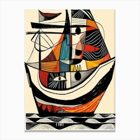 Sailboat Style Abstract Canvas Print