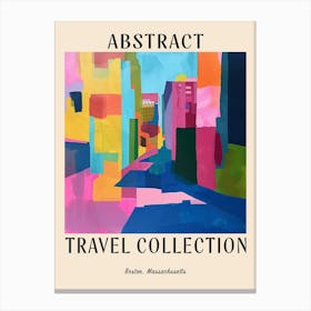 Abstract Travel Collection Poster Boston Massachusetts 3 Canvas Print