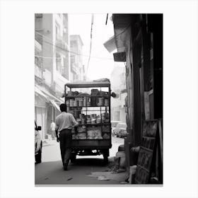 Chennai, India, Black And White Old Photo 4 Canvas Print