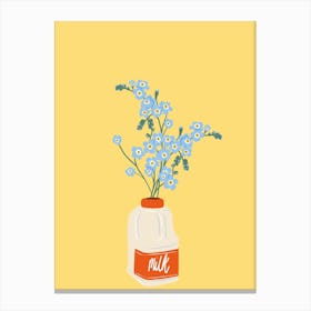 Forget Me Nots In Milk Canvas Print