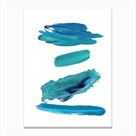 Realistic Turquoise Paint Strokes Canvas Print