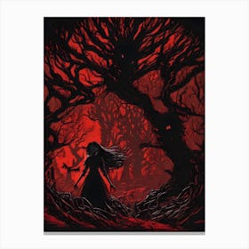 Terror in the forest Canvas Print