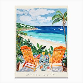Poster Of Shoal Bay, Anguilla, Matisse And Rousseau Style 3 Canvas Print
