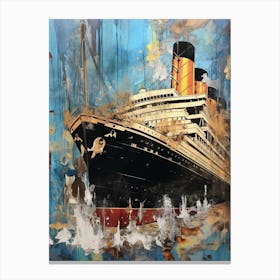 Titanic Ship Colourful Illustration1 Canvas Print