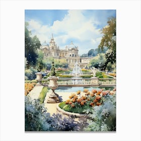 Schnbrunn Palace Gardens Austria Watercolour 1  Canvas Print
