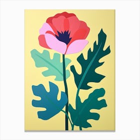 Cut Out Style Flower Art Poppy 4 Canvas Print