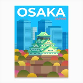 Osaka Japan travel poster Canvas Print