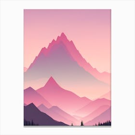 Misty Mountains Vertical Background In Pink Tone 81 Canvas Print