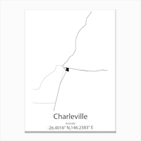 Charleville,Australia Minimalist Map Canvas Print