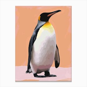 Emperor Penguin Carcass Island Minimalist Illustration 3 Canvas Print
