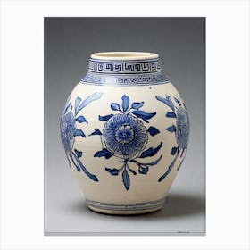 Chinese Blue And White Vase.1 Canvas Print