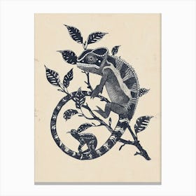 Chameleon Block Print 1 Canvas Print