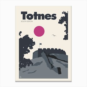 Totnes, South Devon (Grey) Canvas Print