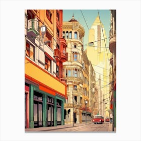 Istiklal Avenue Modern Pixel Art 1 Canvas Print