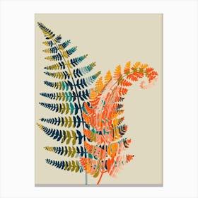Colorful Fern Leaves Canvas Print