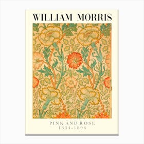 William Morris Pink And Rose Canvas Print