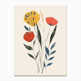 Flowers In A Vase, Boho, Minimalism Canvas Print