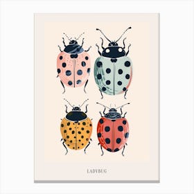 Colourful Insect Illustration Ladybug 8 Poster Canvas Print