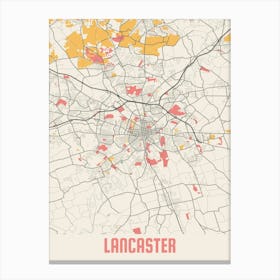 Lancaster Map Poster Canvas Print