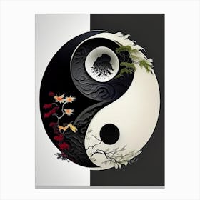 Repeat 4, Yin and Yang Illustration Canvas Print