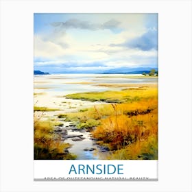 Arnside Aonb Print Area Of Outstanding Natural Beauty Art Arnside Knott Poster Cumbria Coastline Wall Decor Uk Nature Reserve Artwork 1 Canvas Print
