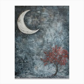 Moon And Tree Canvas Print