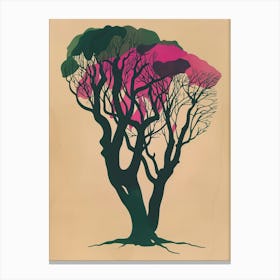 Ebony Tree Colourful Illustration 2 Canvas Print