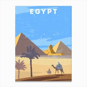 Egypt — Retro travel minimalist poster Canvas Print